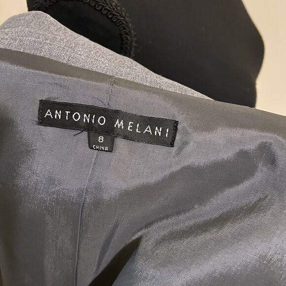 Antonio Melani Women's Gray Notch Collar Single Breasted One Button Blazer, Sz 8 - Picture 6 of 7